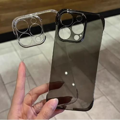 自带镜头膜适用苹果15promax手机壳无边框新款iPhone14Pro透明超薄plus全包防摔尘11高级感13pm女简约12硬16